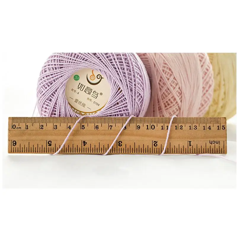 50g/ball Soft 3 ply 100% Cotton 5# Lace Yarn for Hand Knitting Crochet Thin Thread for DIY Pillow Lace Supplies FZ334 3