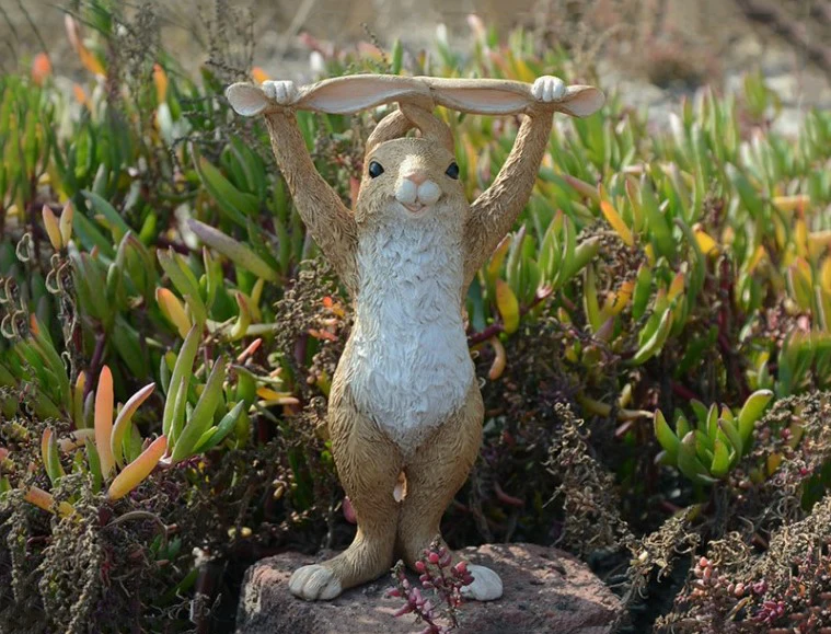 Cute Easter Rabbit Desk Decor Fairy Garden Bunny Animal Figurine Home Decor Valentine's Day Gift Miniature Garden Figurines Cute Easter Rabbit Desk Decor Fairy Garden Bunny Animal Figurine Home Decor Valentine's Day Gift Miniature Garden Figurines