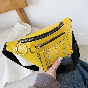 

Fashion Women Waist Bag Fanny Pack 2020 Leather Banana Crossbody Bags High Quality Chest pack Diamond Female Belt Bag Waist Pack