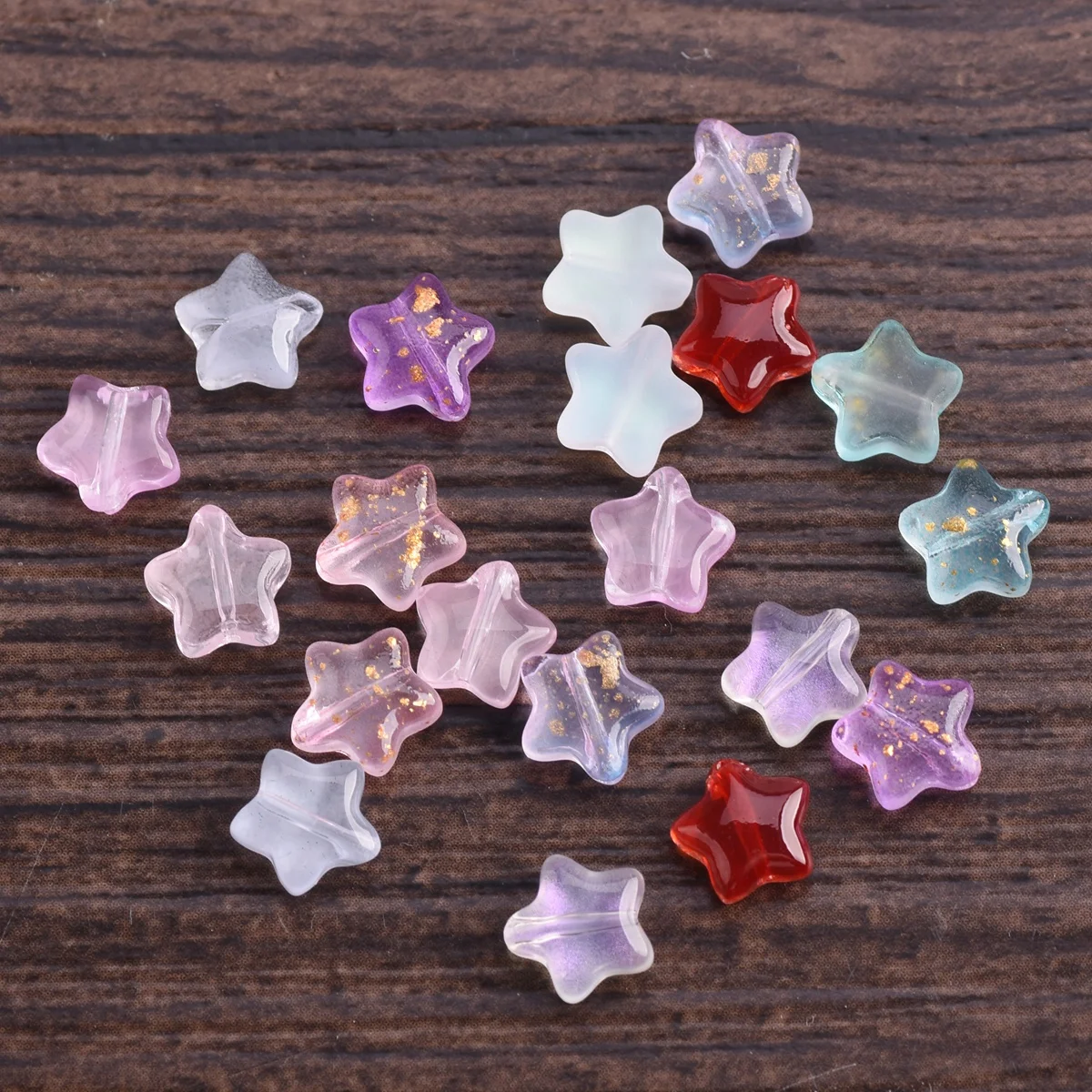 

30pcs 8mm Small Star Shape Crystal Lampwork Glass Loose Beads Lot For Jewelry Making DIY Jewelry Findings