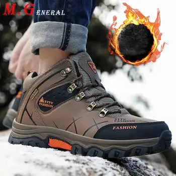 

Hiking Man Shoes High Top Platform Men's Boots Male Anti-skidding Wear Resisting Work Shoes for Men Winter Warmest Snow Boot D01