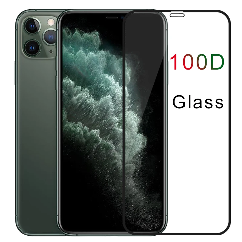 100D покрытие защитное стекло для iPhone 7 8 6 6S Plus закаленное стекло для iPhone 11 Pro Max Защита экрана для iPhone X XR Xs