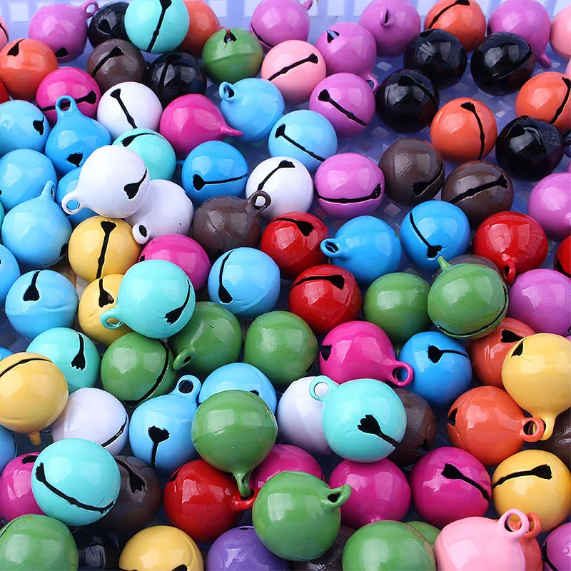 Christmas Decorations 14mm Metal Beads Jingle Bells Tree Decoration Pet Dog Pendants Handmade DIY Keychain Crafts Christmas Bells jingle bells christmas bell jingle bells beads
