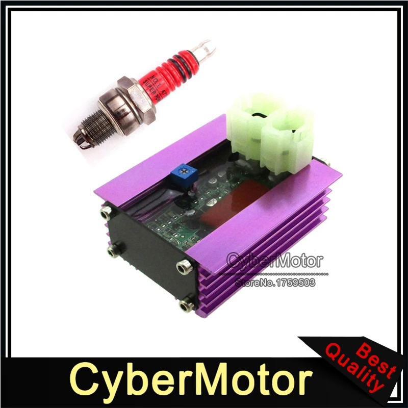 6 Pin гоночный регулятор AC CDI коробка+ 3 Электрода A7TC Свеча зажигания для 50cc 125cc 150cc ATV Quad GY6 скутер мопед