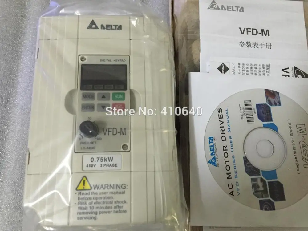 Дельта-инвертор 0.75KW VFD007M43B 3 фазы 380 В до 460 Номинальная Currrent 3A 100% новые продукты с бесплатной доставкой