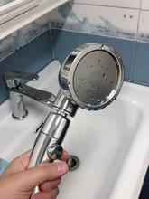 Shower-Head Stop-Button Rotating Water-Pressure Adjustable Degrees 360 with 3-Mode