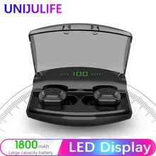 Беспроводные наушники Мини Bluetooth наушники TWS 5,0 3D стерео наушники-вкладыши Спортивная гарнитура 1800 мАч Мощность для Xiaomi huawei