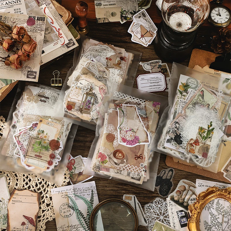 Vintage Retro Long Night Book Memo Pad Material DECO Paper Pack Journal Scrapbooking Notepad Wholesale | Канцтовары для офиса и