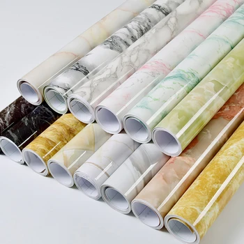 

Modern Waterproof Vinyl Self adhesive Wallpaper Marble Contact Paper Kitchen Cupboard Shelf Drawer Liner Wall Stickers