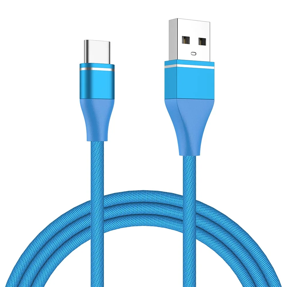 MUSTTRUE USB кабель Тип C кабель передачи данных для быстрой зарядки для samsung S9 HAUWEI P30 Pro USB-C джинсовый телефон зарядное устройство Шнур tipo c - Цвет: Blue