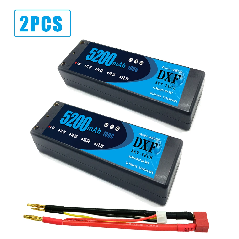 DXF 2PCS RC battery Lipo 2S 7.4V 5200mah 6200mah 6500mah 8000mah 50C 100C 120C 240C 4.0mm Hardcase For Slash 4X4 Car | Игрушки и хобби