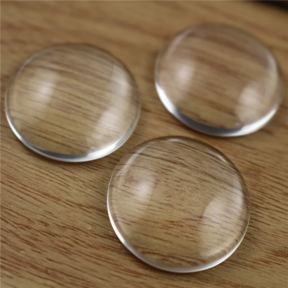 5 unids lote 25MM cabuj n de cristal transparente con parte posterior 
