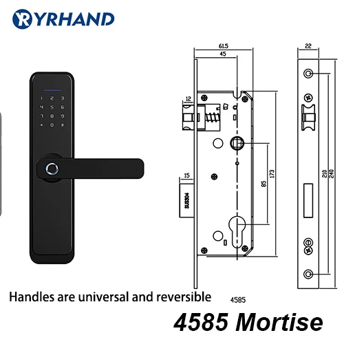 TT lock app WiFi Smart Fingerprint Door Lock, Electronic Door Lock,Smart Bluetooth Digital APP Keypad Code Keyless Door Lock - Цвет: 4585