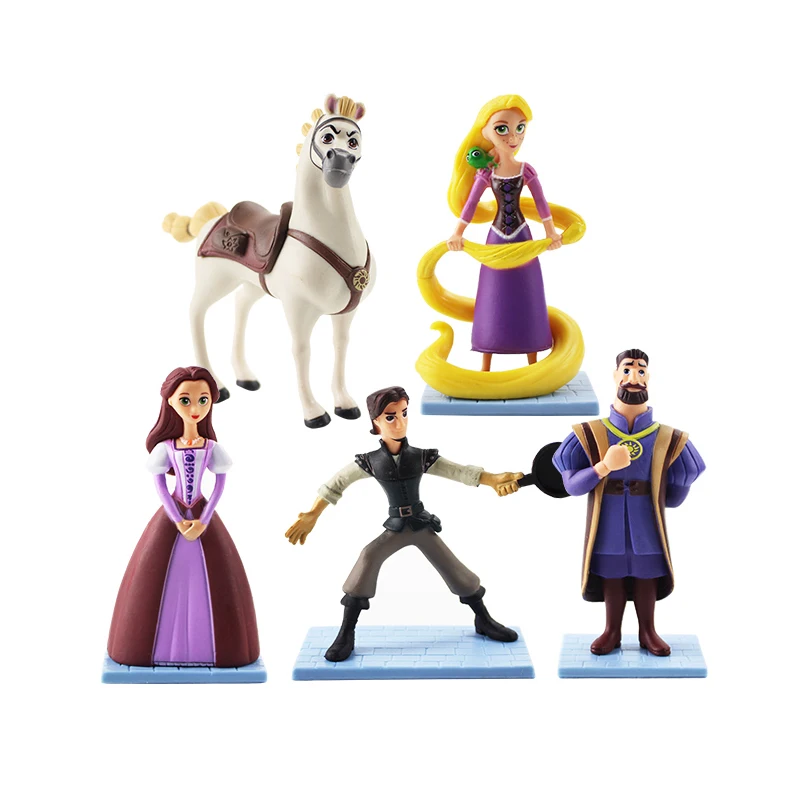 5 шт./компл. Disney Принцесса Рапунцель игрушечные фигурки из мультфильма и Флин