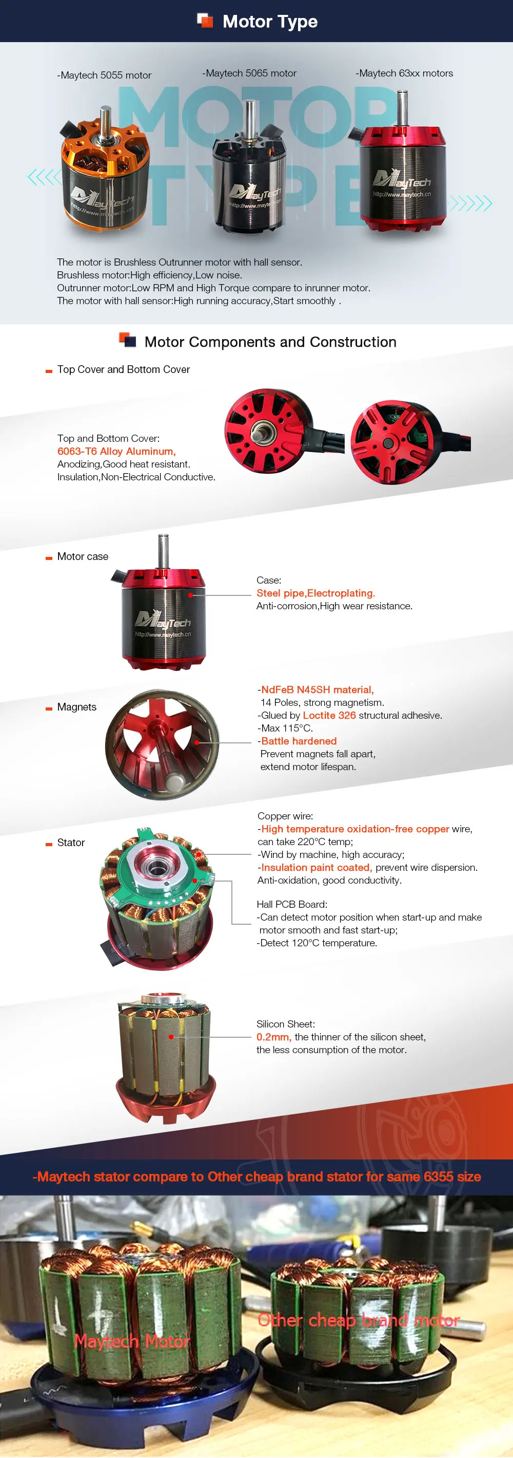 Maytech мотор 6374 90KV бесщеточный мотор 12s для беспроводного дистанционного управления электрический скейтборд