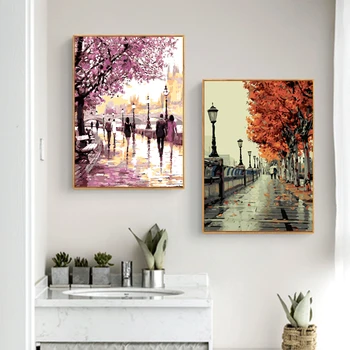 

DIY Pictures By Numbers Beautiful Street Oil Painting By Number Drawing On Canvas Hand Painted Oil Paintings Art Home Decoration