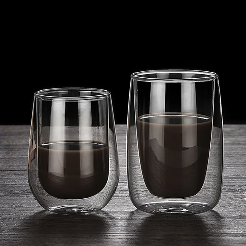 Термостойкая стеклянная Вакуумная чашка с двойными стенками кофейная чашка оригинальная прозрачная Молоко Фруктовый сок чашка послеобеденный чай черная чайная чашка