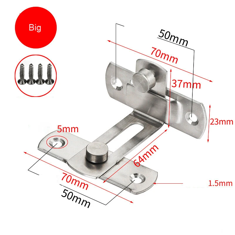 Stainless Steel Gate Latches 90degree Slide Bolt Latch