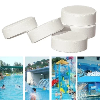 

50 Pcs Chlorine Tablets Multifunction Instant Disinfection for Swimming Pool Tub Spa JS23