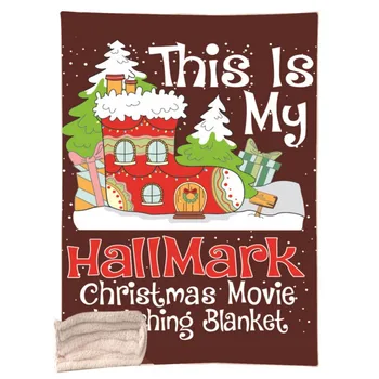 

Christmas Theme Fleece Blanket Sherpa Throw Double Side Blanket 3D Printed sofa bed throw blanket Yoga Mat For Home Couch Cover