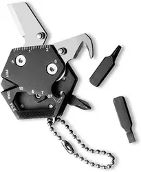 9 in 1 Mini Screw Hexagon Tool Stainless Steel Keychain Screwdriver Bottle Opener Outdoor Camping Hiking Gift
