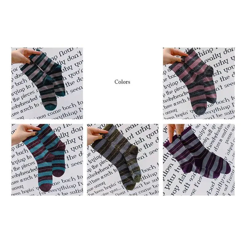 Женские однотонные металлические люрексы набор носков до лодыжек девушки наклейки на ногти полосы короткие носки женские летние носки 5 пар/лот AL210SC - Цвет: Multi