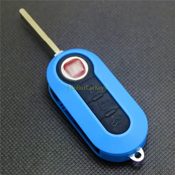 

PINECONE Key Case for FIAT 500 PANDA PUNTO BRAVO Car Key 3 Buttons Remote Key Pure Blue Blank Key Shell Cover 1 Pc