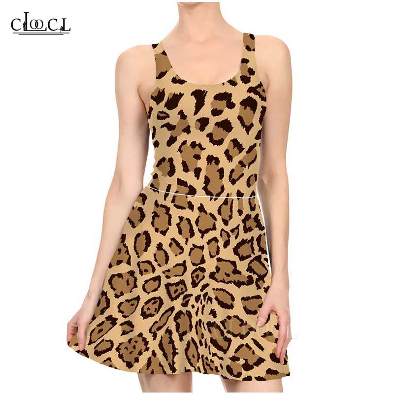 

New Fashion Leopard Dresses 3D Printed Women Party Sleeveless Plus Size Elegant Dresses Casual Beach Bodycon Sexy Dress Sundress