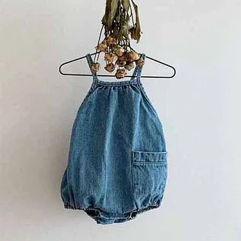 

EnkeliBB Baby Unisex Denim Sling Overalls Cute Baby Boy Casual Clothes For Summer Infant Short Dungaree Korean Japan Style Bebe