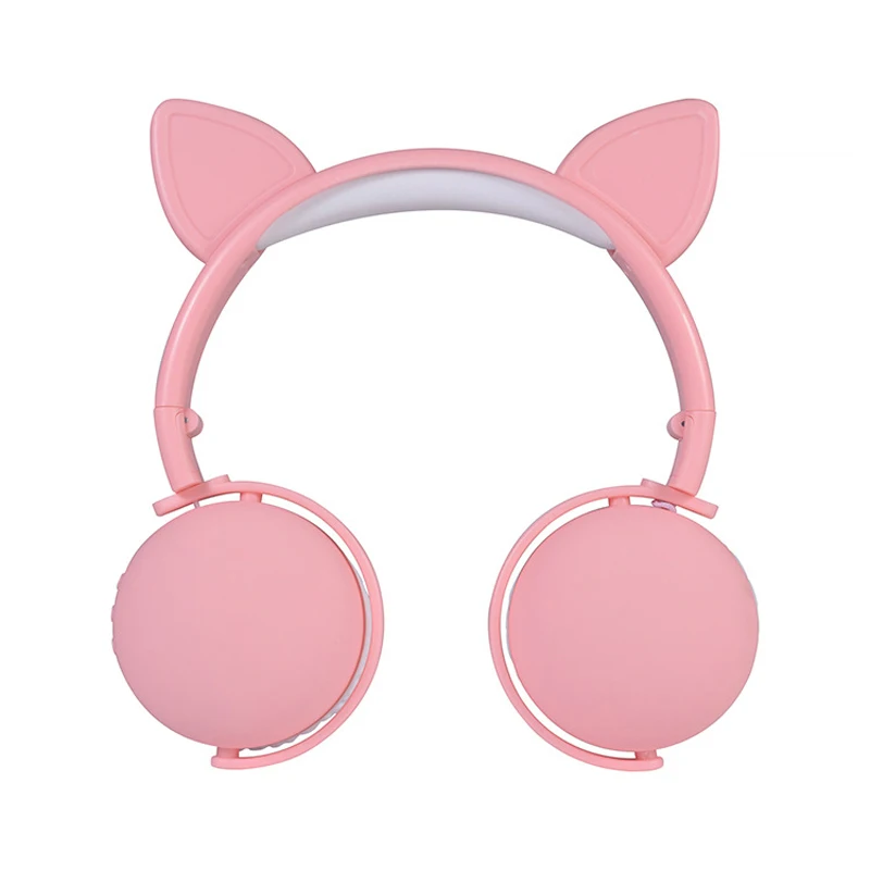 foldable Noise reduction children headset With Mic For Adult Kids Cute Cat Ears Wireless Folding Earphones Bluetooth 5 0 Stereo