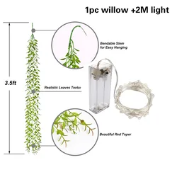 Illuminated Artificial Ivy Garland for Indoor and Outdoor Decor (1pc vine light)