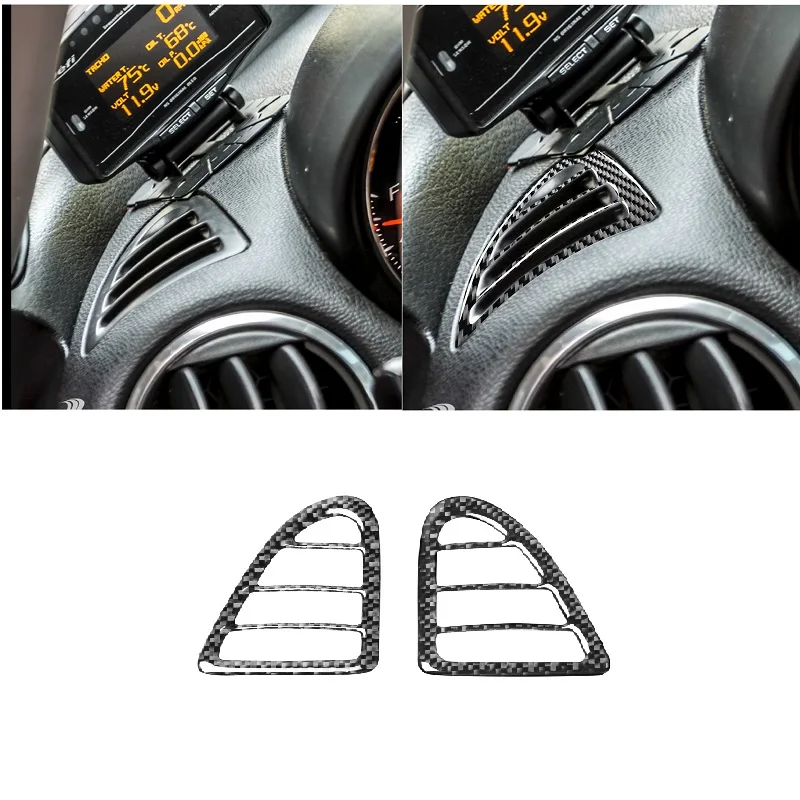 

Углеродного волокна автомобильные аксессуары подходят для Mazda RX8 2004-08 на выходе автомобильного кондиционера, декоративная рамка, обшивка, накладка