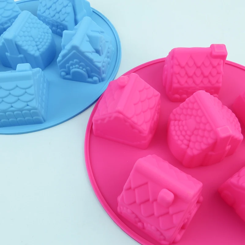 Силиконовая 3D Рождественская Пряничная форма для торта, шоколадная форма для дома, инструменты для выпечки, украшение для печенья, форма для выпечки