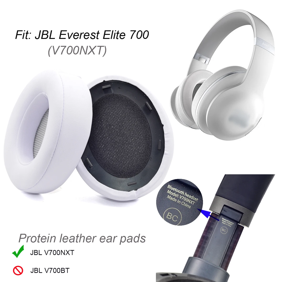 V700NXT WHITE PU Сменные подушечки для наушников JBL V700BT(JBL EVEREST 700) и V700NXT(JBL EVEREST ELITE 700 - Цвет: V700NXT WHITE PU