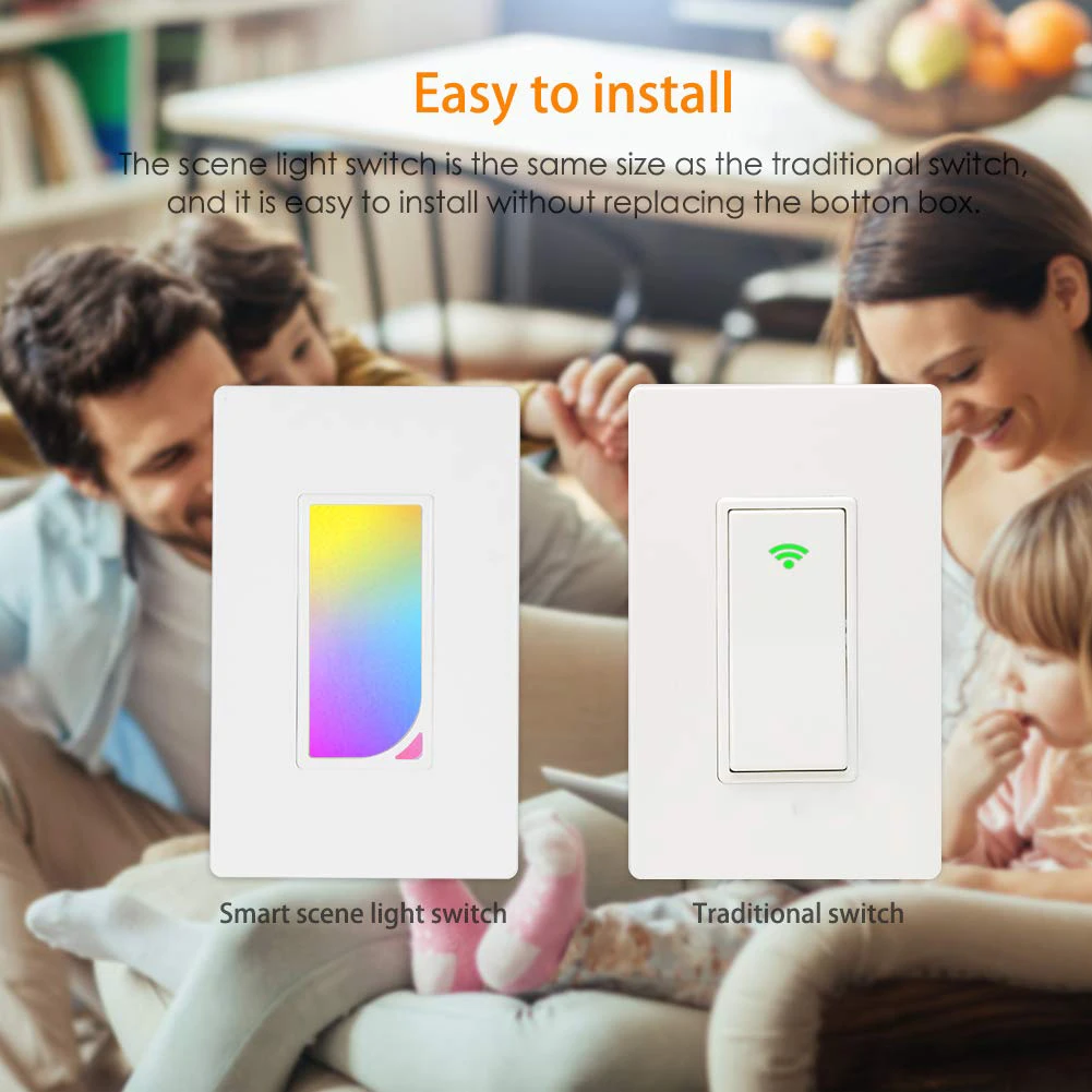 Wifi-патрон, умный свет сенсорный выключатель ночник rgb настенный светодиодный светильник выключатели таймер дистанционное управление голосовым приложением работа с Google Home Alexa