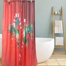 Рождественский узор занавеска для душа полиэстер ткань водонепроницаемый купальный занавес s с 12 крючками набор декор для ванной комнаты