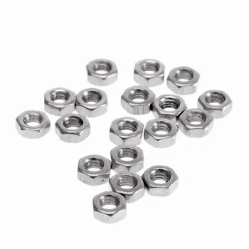 

100Pcs/lot M3 Stainless Steel Screw Nut 3mm Thread Dia Screw Nut Hex Nuts Set Metric Thread Nuts Hexagon Nuts Bolts