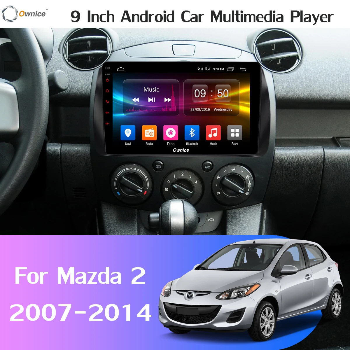 Flash Deal 360°Panoramic Android 9.0 8Core 4+64G GPS Navigation Radio CarPlay SPDIF DSP Car Multimedia Player for Mazda2 Mazda 2 2007-2014 1