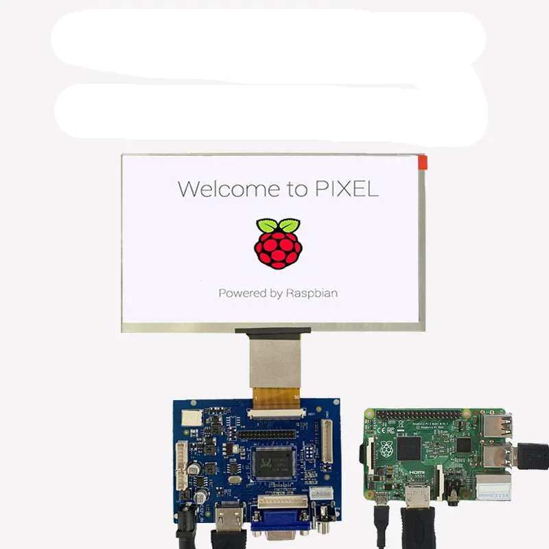 9 inch LCD Screen Display Monitor Driver Board HDMI VGA 2AV For Raspberry Pi Jetson Nano 3