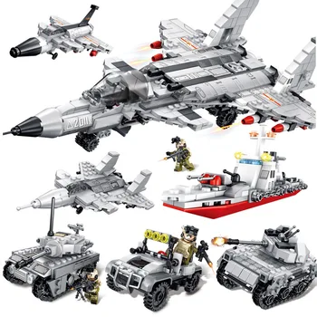 

Sembo 1151PCS Armored Vehicles Tank Ship Fighter J20 Building Blocks Compatible Technic Figures Building Toys For Child Gifts