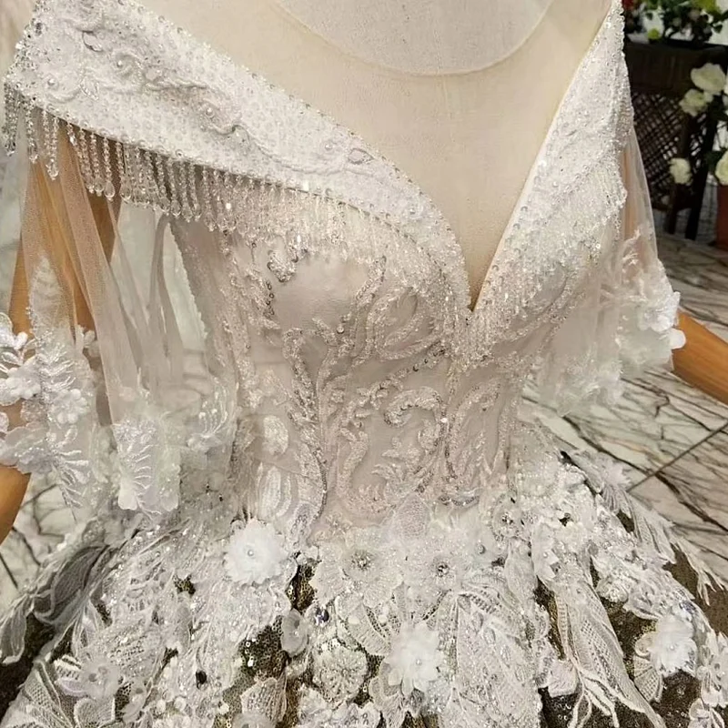 Блестящее бальное платье LS517410 Длинные вечерние платья с блестками рукавом до