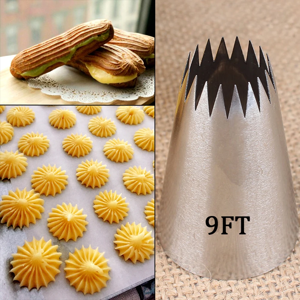 18 Tooth Star Cookies Butter Decorating Mouth Welding Polishing Stainless Steel Baking Diy Tools Extra Large Pastry Nozzles |