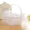 Creative Flower Basket Eye-catching Elegant Appearance Fabric Lace Diamonds Wedding Flower Girl Handheld Basket for Party 2