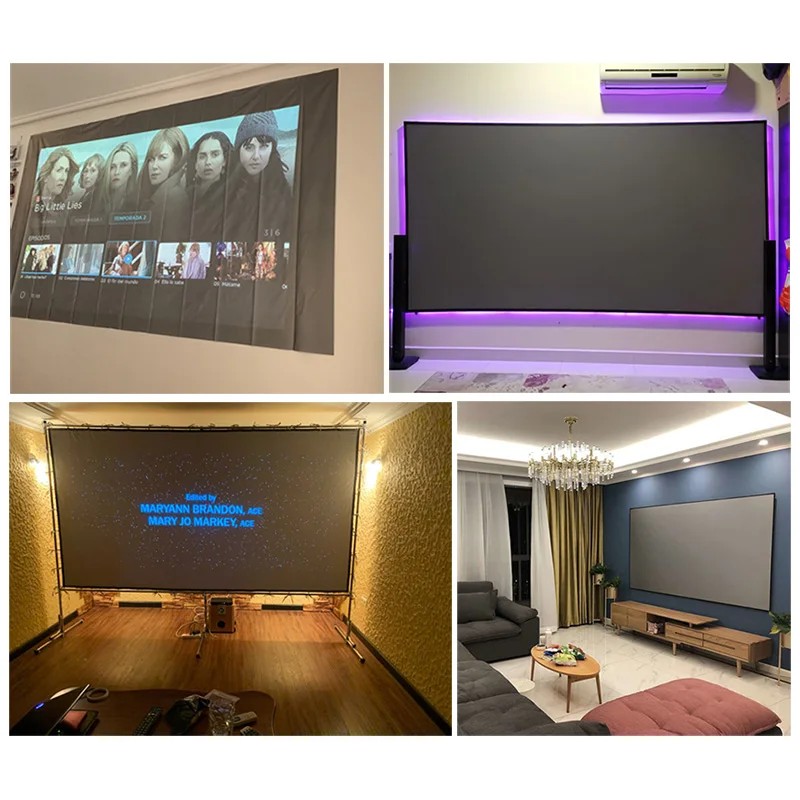 Tanie Ekran projektora 3.2m x 1.6m tkanina odblaskowa ekran projekcyjny do projektora Epson Sony Benq XGIMI JMGO o wysokiej jasności