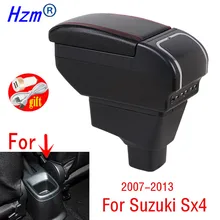 Boîte d'accoudoir de voiture pour Suzuki Sx4 2007 – 2013, boîte de rangement de Console centrale avec chargeur USB, 2008 2009 2010 2011 2012 2013
