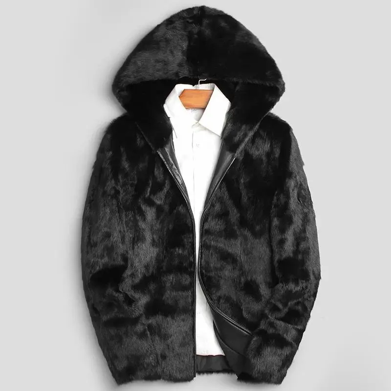 

Зимняя мужская шуба из меха норки, короткая шуба из натурального меха норки для мужчин