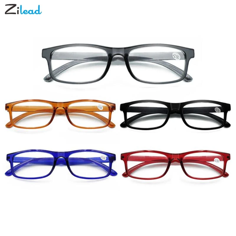 Zilead Fashion TR90 Women Men Reading Glasses Black Square Prescription Presbyopia Eyeglasses
