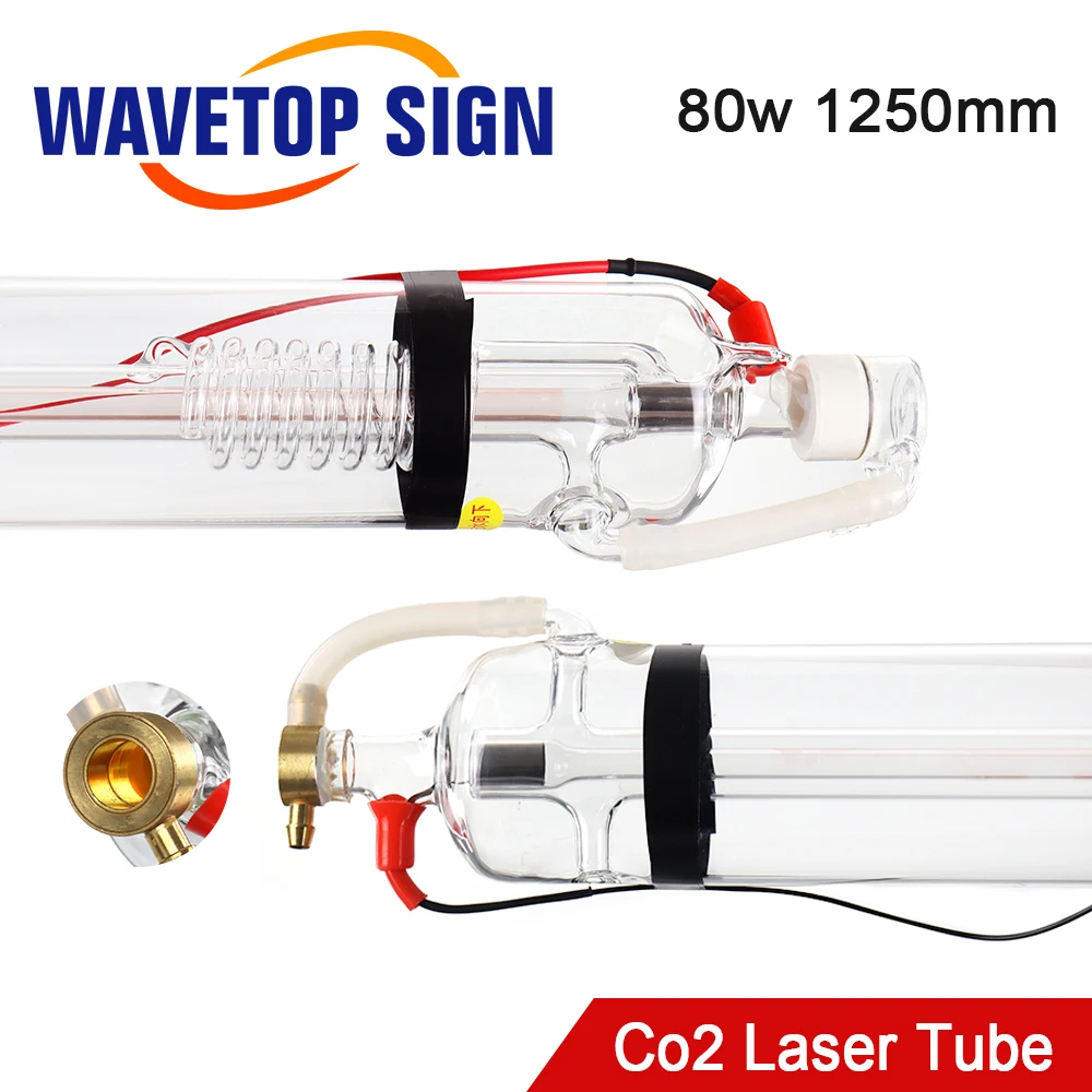 Бесплатная доставка Co2 лазерная трубка WT1250 80 Вт стеклянная длина 1250 мм диаметр