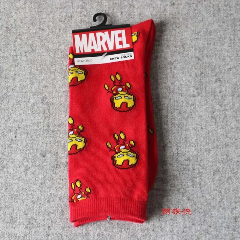 Носки с героями комиксов Marvel, Мстители, Капитан Америка, Бэтмен, Супермен, Железный человек, носки «Халк», мужские хлопковые забавные носки для мужчин, SA-8 - Цвет: 9