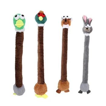 

Dogs Cat Chew Squeaking Toys Puppy Dog Interactive Playing Molar Chew Bite Toy Pet Foldable Animal Plush Plaything